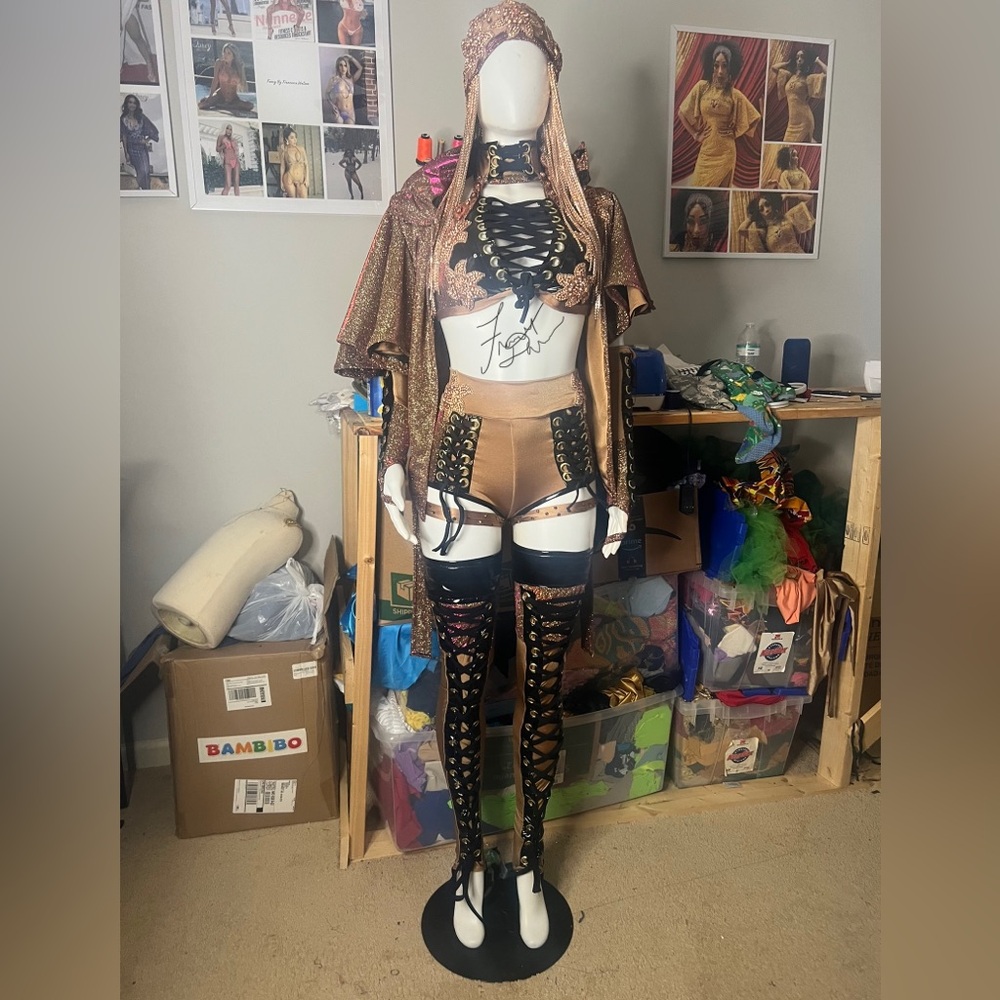 😍Handmade Fancy By Francesca Watson designer costume wrestling dance outfit